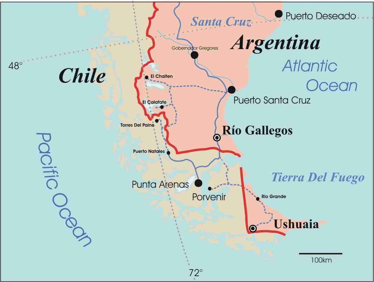 ਨਕਸ਼ਾ ਦੇ patagonia ਚਿਲੇ