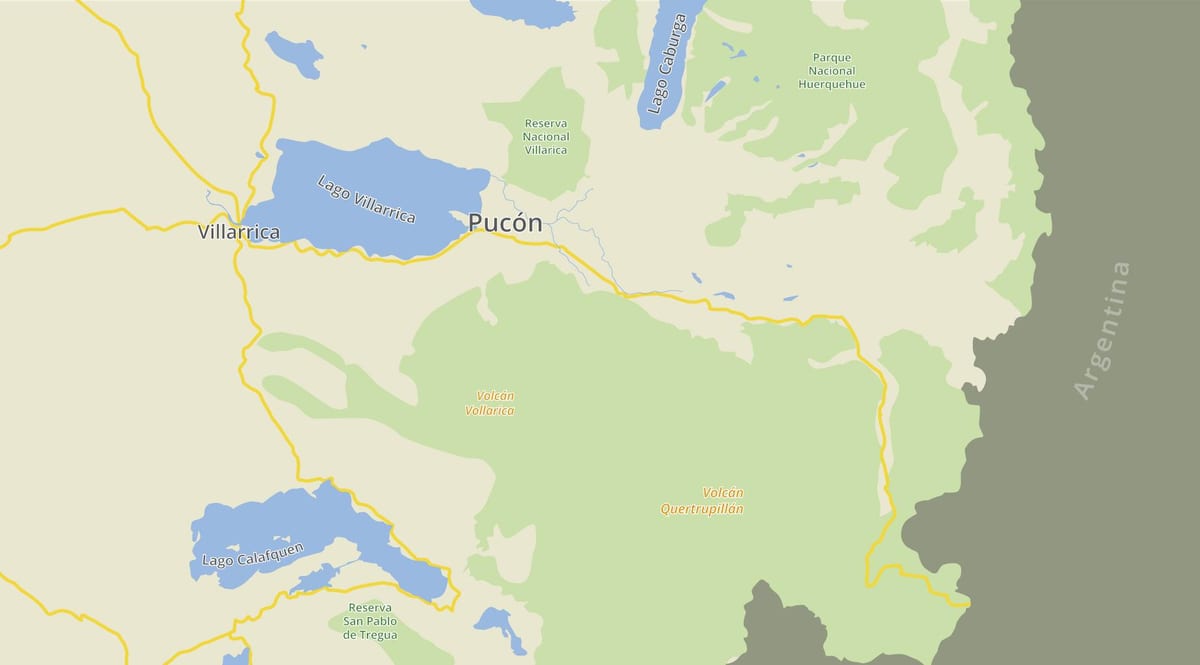 ਨਕਸ਼ਾ ਦੇ pucon ਚਿਲੇ